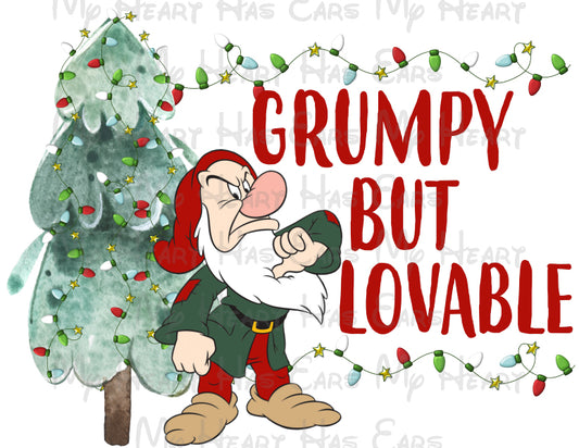 Grumpy but lovable dwarf Christmas image png digital file sublimation print decal t-shirt design