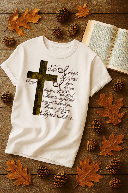 Jeremiah 29:11 Gold Cross  Christian Scripture Art  Inspirational Bible Verse PNG