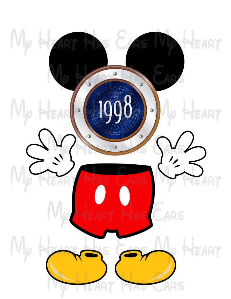 Disney Cruise Lines Mickey Mouse state room door porthole body parts images png digital file print design