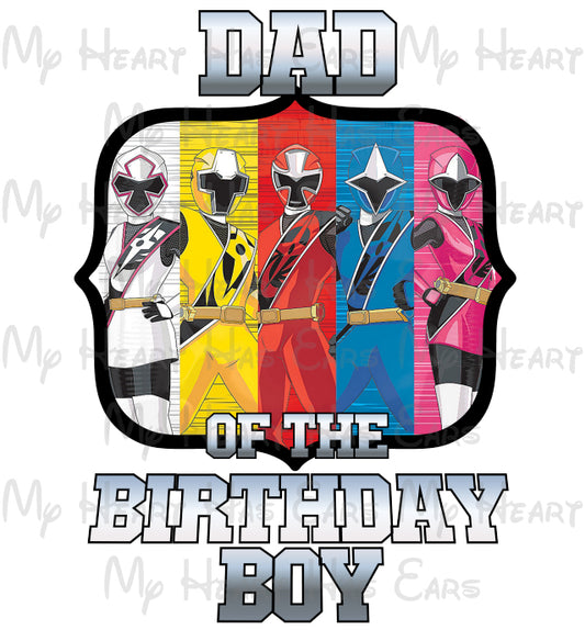 Power Rangers Dad of the birthday boy image png digital file sublimation print t-shirt design