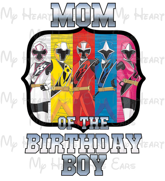 Power Rangers Mom of the birthday boy image png digital file sublimation print t-shirt design