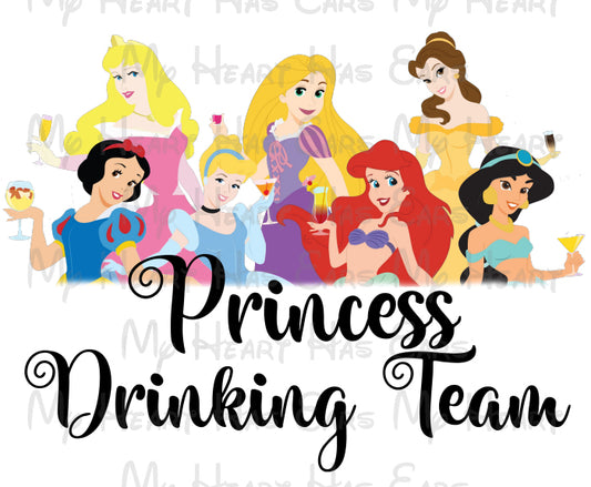 Disney Princess drinking team image png digital file sublimation print t-shirt design