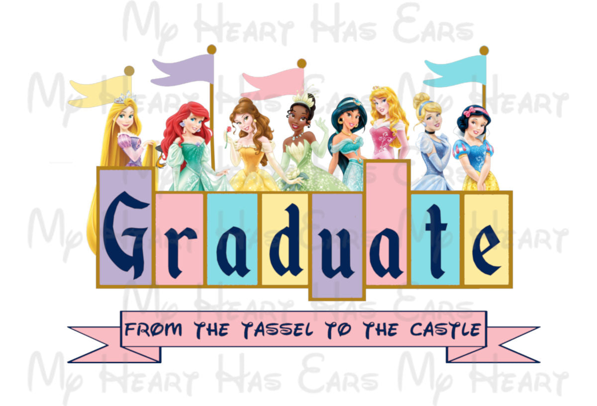 Disney Princess Graduation PNG • From the Tassel to the Castle • Class of Graduation Clipart