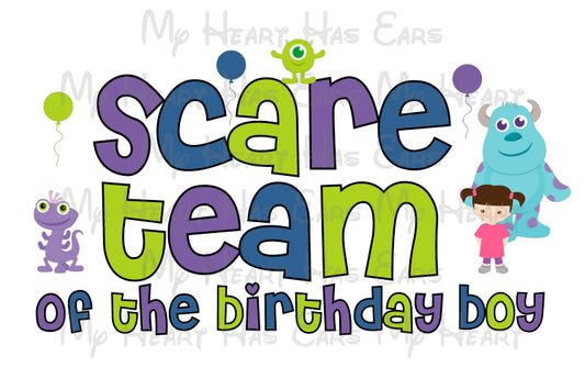 Baby Monsters Inc scare team of the birthday boy image png digital file sublimation print t-shirt design