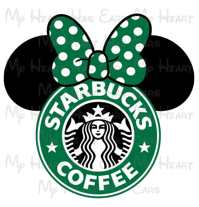 Starbucks Minnie Mouse ears head image png digital file sublimation print t-shirt design