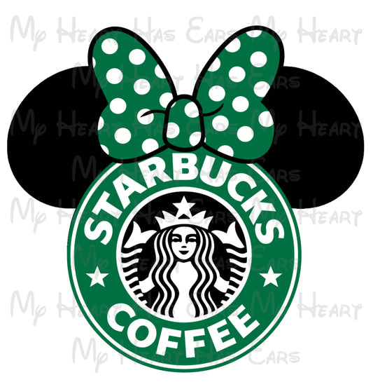 Starbucks Minnie Mouse ears head image png digital file sublimation print t-shirt design