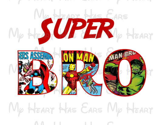 Super hero Marvel Bro Brother of the birthday boy image png digital file sublimation print t-shirt design