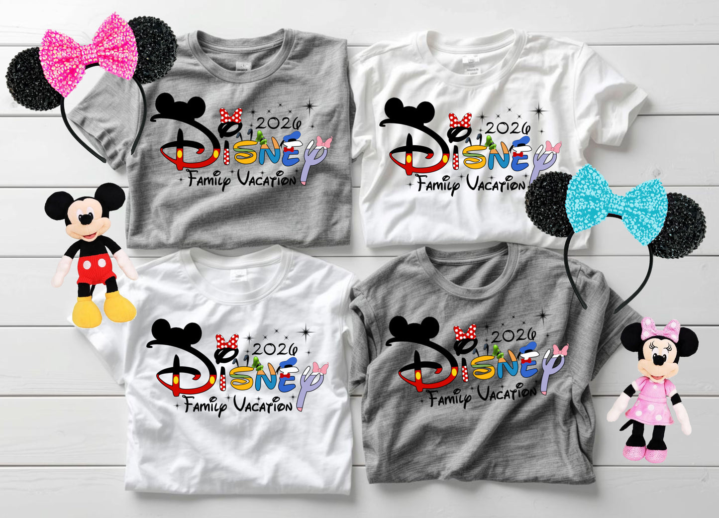 Disney Mickey Mouse text font family vacation 2026 PNG Digital Download