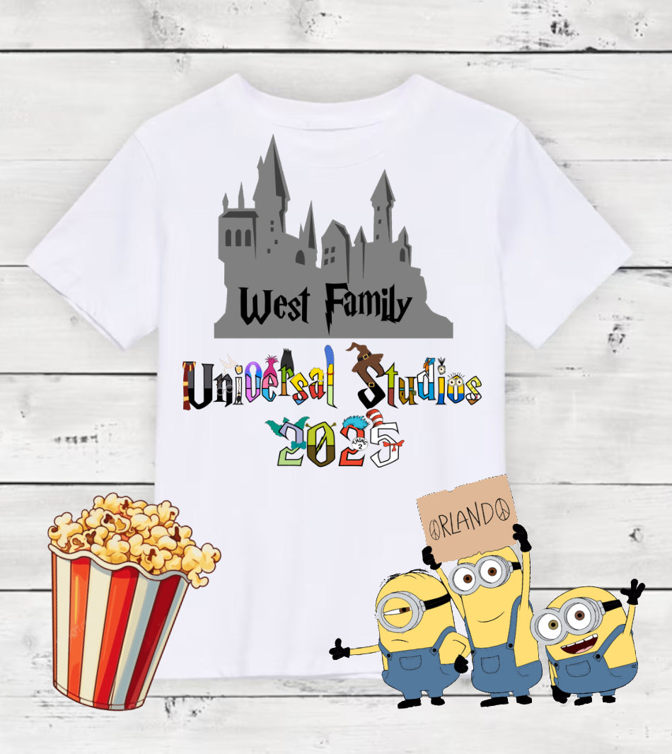 Universal Studios 2025 Hogwarts Family vacation Harry Potter font image png digital file sublimation print t-shirt design