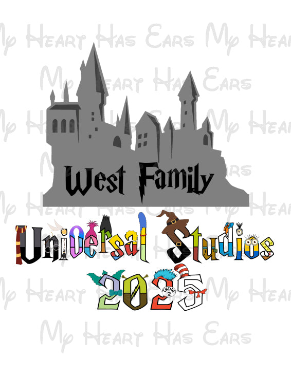 Universal Studios 2025 Hogwarts Family vacation Harry Potter font image png digital file sublimation print t-shirt design