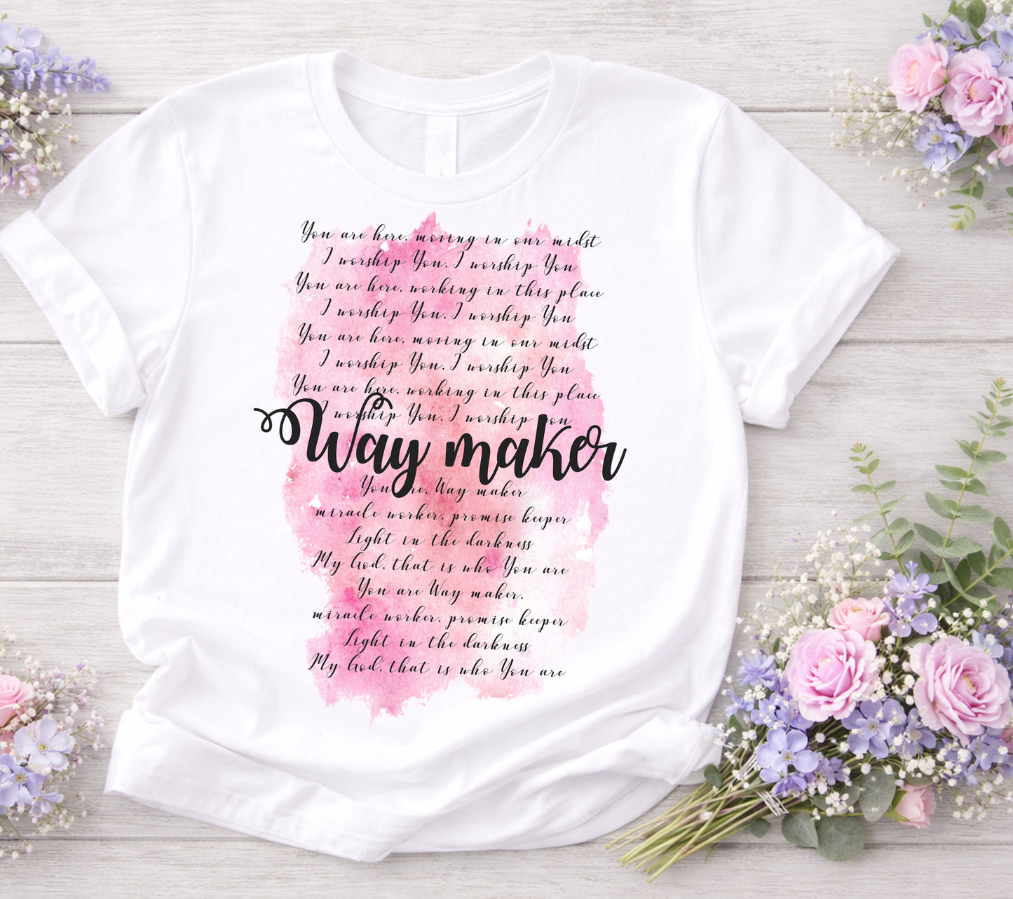Way Maker Worship Song Inspired PNG – Pink Watercolor Christian Digital Download