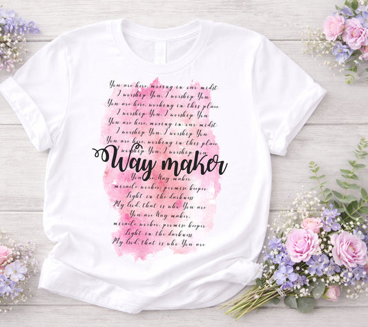 Way Maker Worship Song Inspired PNG – Pink Watercolor Christian Digital Download